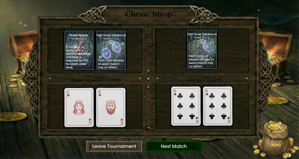 Spend earned coins on cheats between rounds