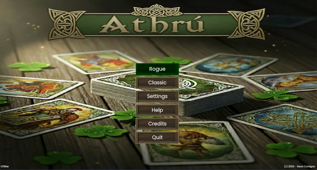 Anord title screen options.